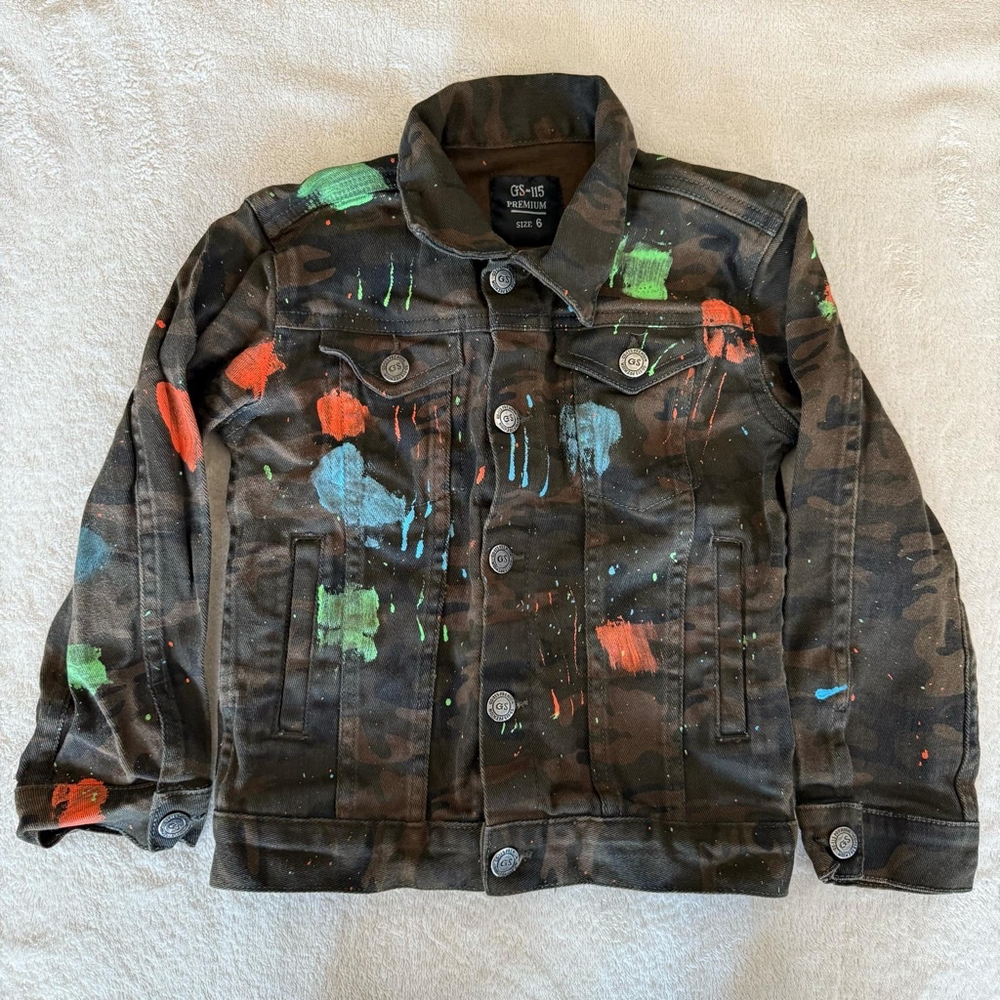 Girl’s GS-115 Camo Denim Jacket Size 6